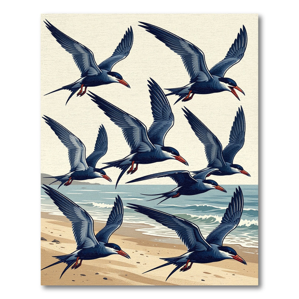 Soaring Navy Sea Swallow Flock Rug