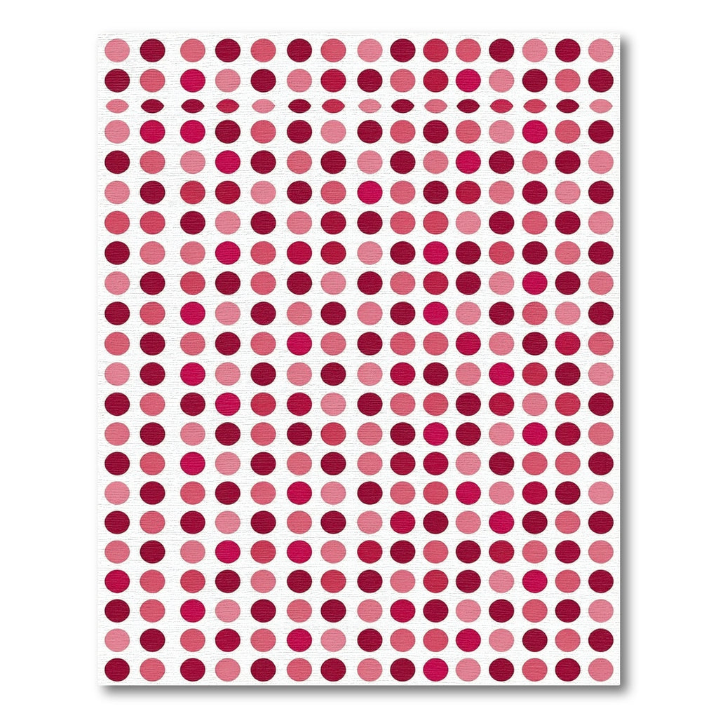 Crimson Pink Polka Dot Grid Rug