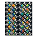 Modern Multicolored Metallic Geometric Facet Rug