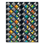 Modern Multicolored Metallic Geometric Facet Rug