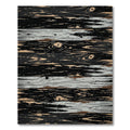 Distressed Black Wood Grain Stripes Rug