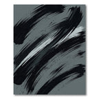 Bold Charcoal Brushstroke Abstract Rug