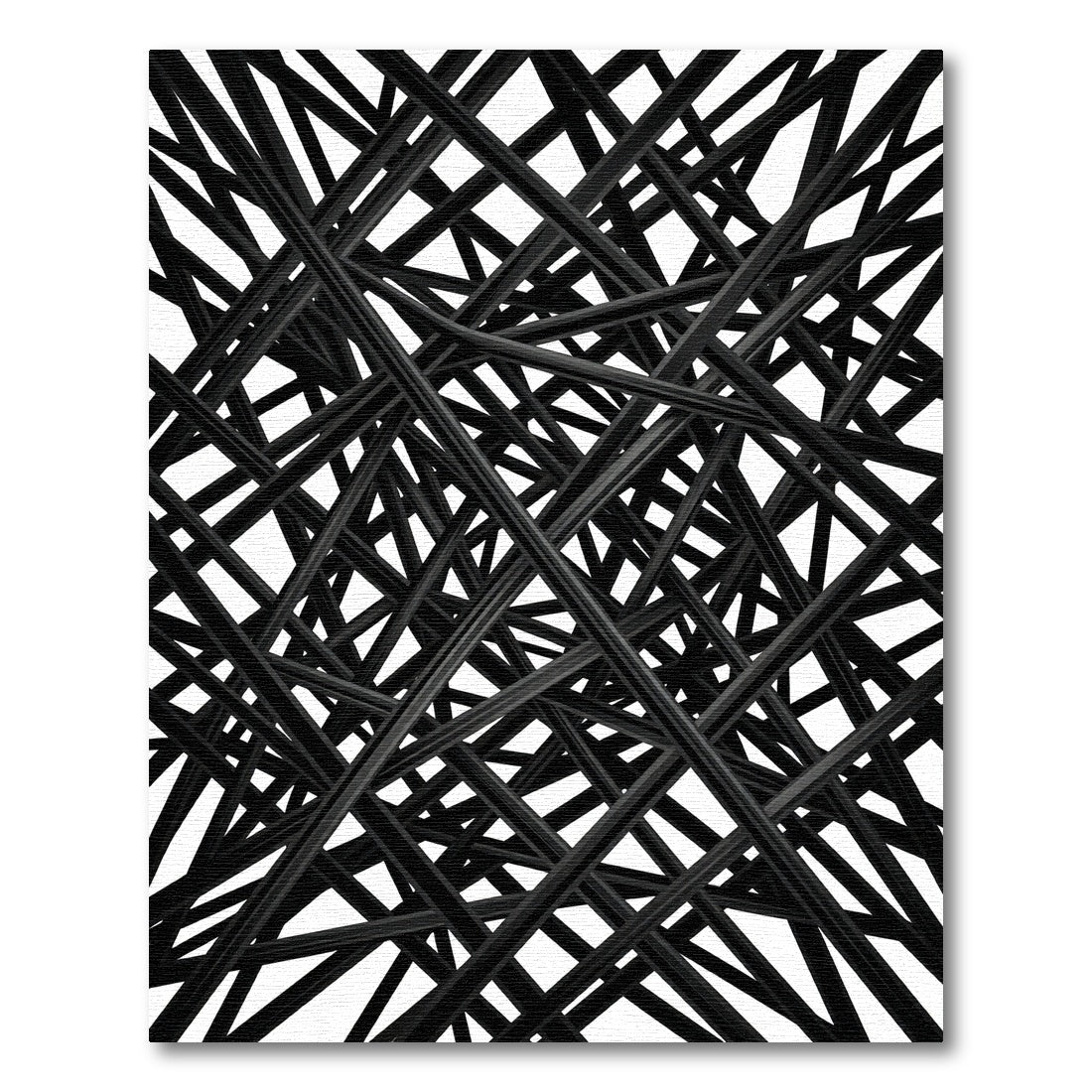 Monochromatic Abstract Intertwined Lines Rug