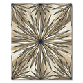 Midcentury Modern Golden Sunburst Geometric Rug