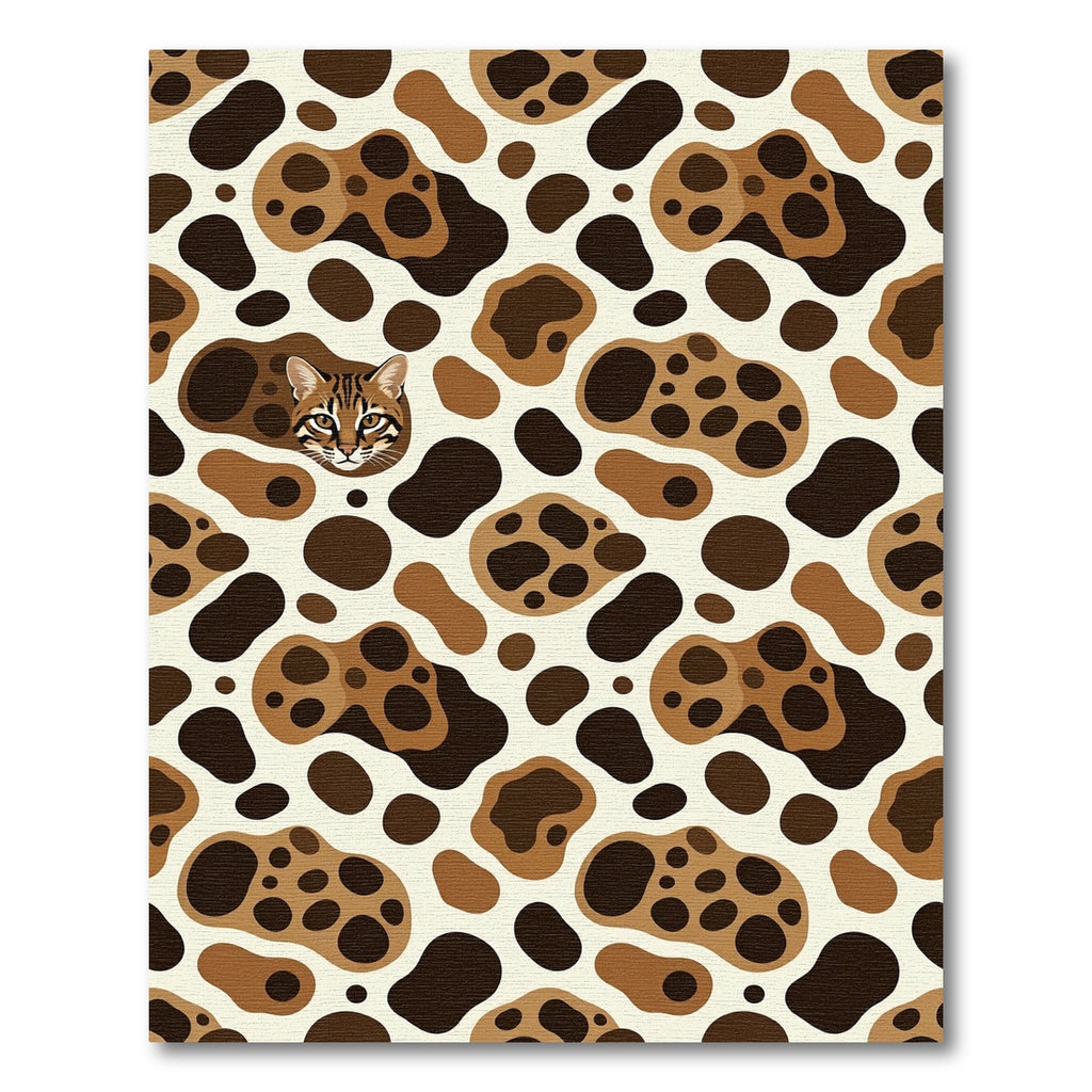 Spotted Feline Brown Abstract Shapes Rug