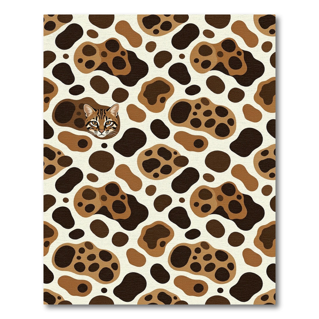 Spotted Feline Brown Abstract Shapes Rug
