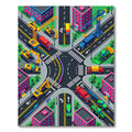 Isometric Urban Construction City Grid Rug