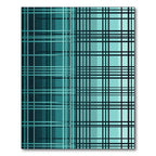 Deep Teal Plaid Gradient Grid Rug
