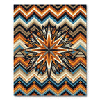Earthy Geometric Feather Star Medallion Rug