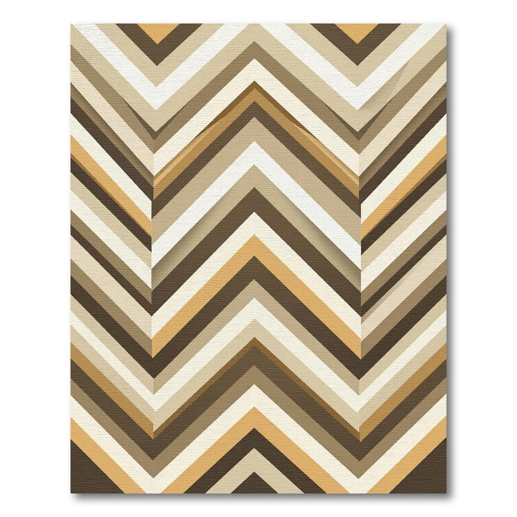 Earthy Chevron Stripe Geometric Rug