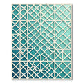 Teal Geometric Lattice Overlay Grid Rug