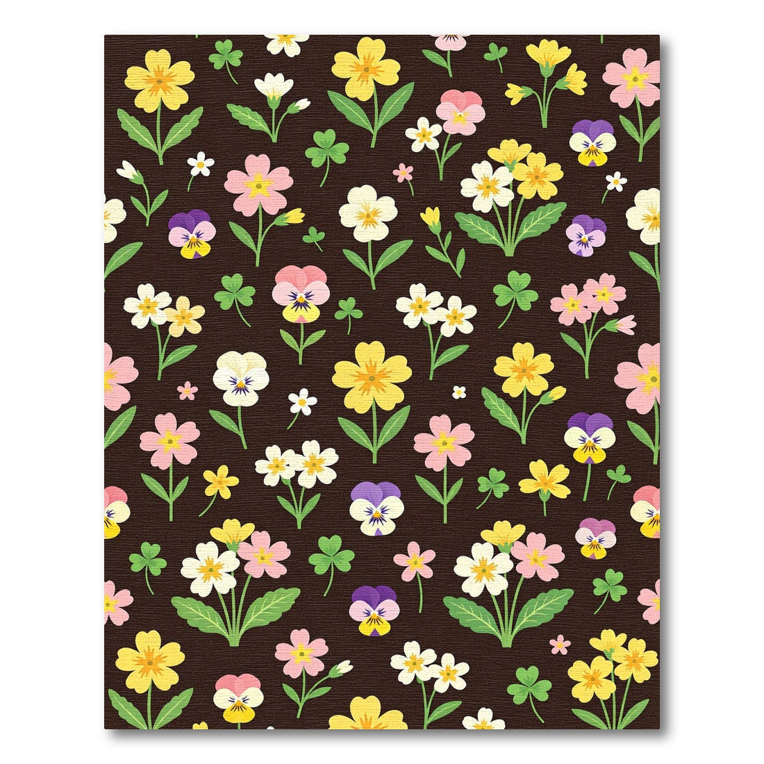Whimsical Floral Garden Pansy Medley Rug