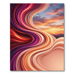 Abstract Sunset Swirls Rug