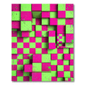 Neon Pink Lime Green Pixelated Block Rug
