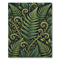 Vibrant Green Fern Scrollwork Arrangement Rug