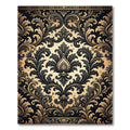 Ornate Black and Gold Damask Swirls Rug