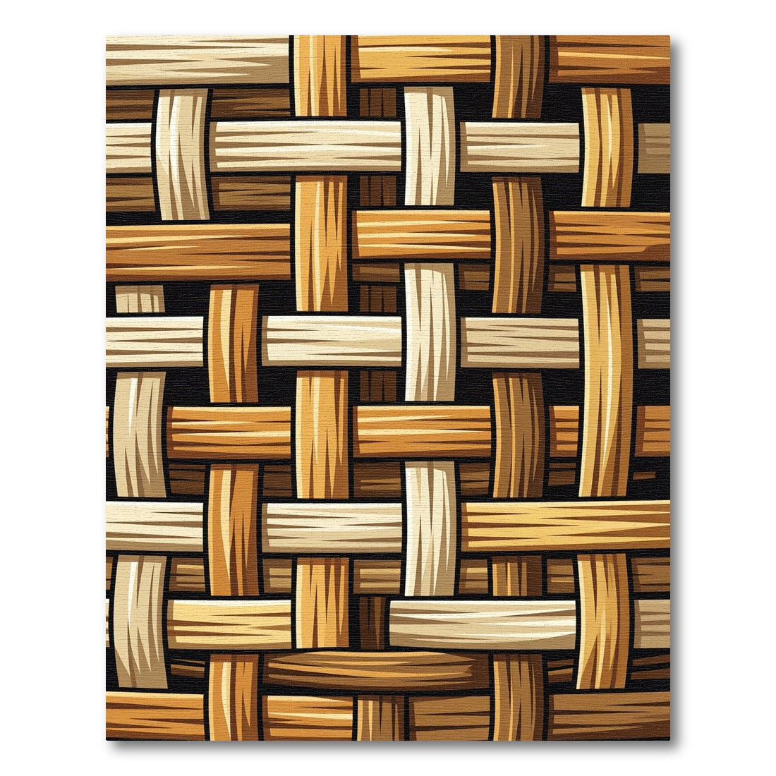 Woven Natural Texture Wood Grain Rug