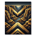 Golden Canyon Mountain Abstract Rug
