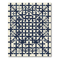 Navy and Cream Geometric Cross Grid Rug
