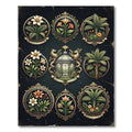 Ornate Floral Conservatory Emblem Rug