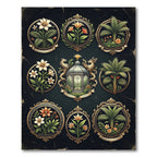Ornate Floral Conservatory Emblem Rug