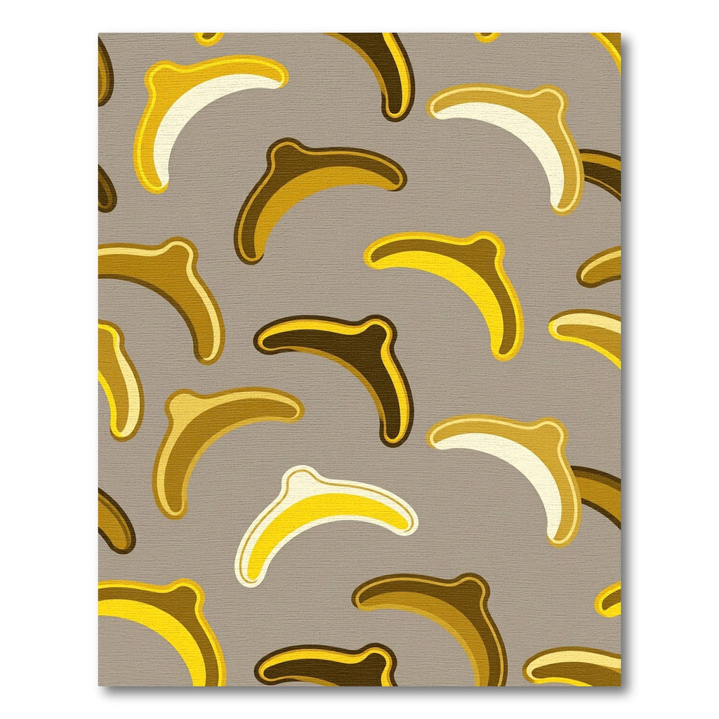 Golden Banana Abstract Mid Century Art Rug