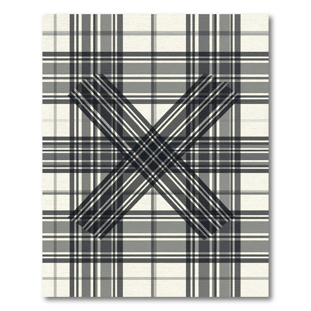 Monochrome Plaid Crossed Lines Grid Rug