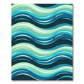 Modern Teal Blue Fluid Wave Gradient Rug