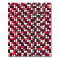 Bold Pink and Cherry Grid Mosaic Rug