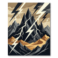 Stormy Mountain Lightning Abstract Art Rug
