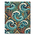 Ocean Wave Coral Floral Art Nouveau Rug