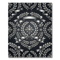 Elegant Silver Laurel Wreath Ribbons Rug