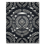 Elegant Silver Laurel Wreath Ribbons Rug