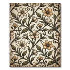 Vintage Cream Floral Vine Scroll Rug