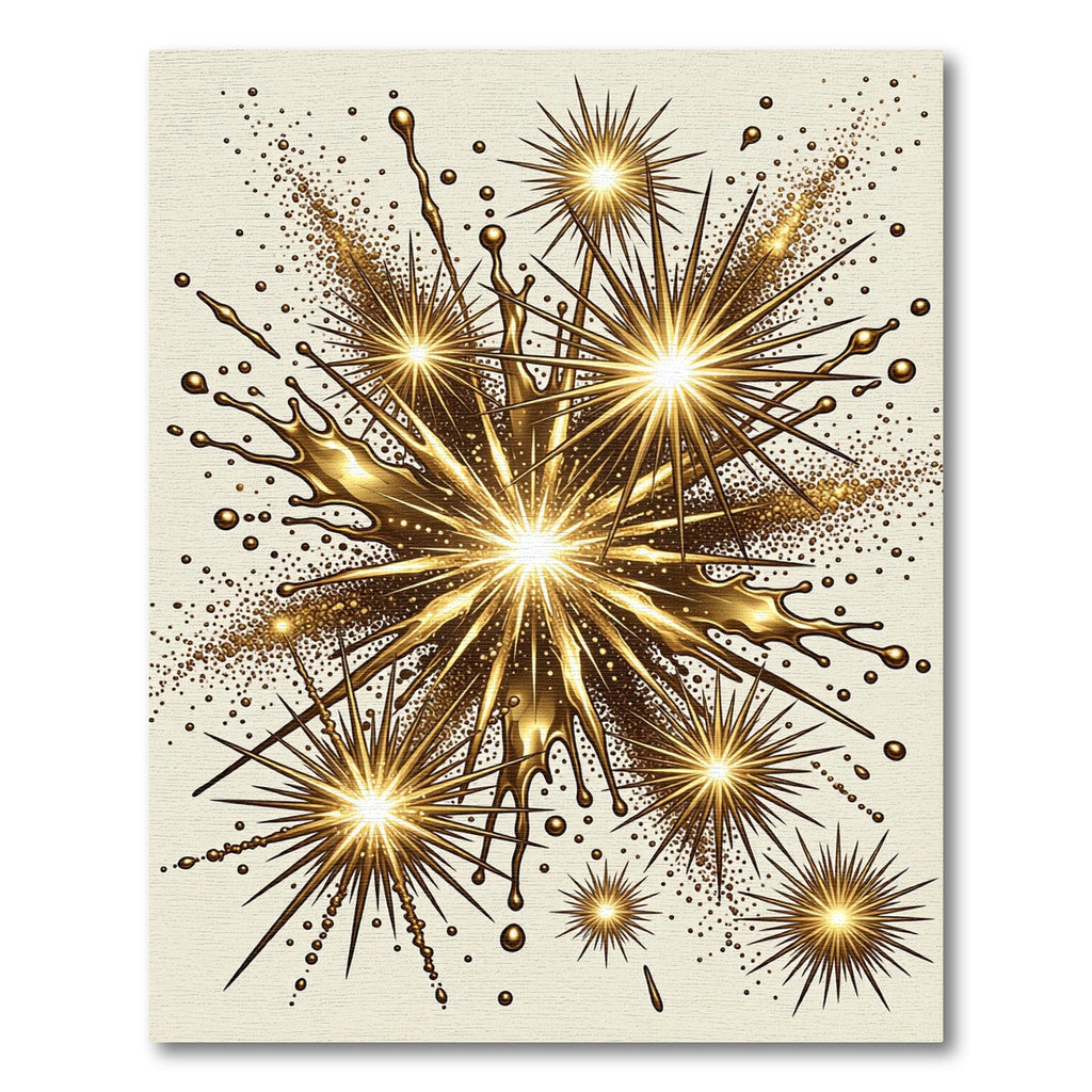 Golden Starburst Splash Burst Rug