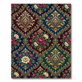 Ornate Jewel Tone Floral Damask Grid Rug