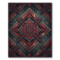 Crimson Geometric Diamond Ornamental Tapestry Rug