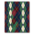 Classic Multicolor Argyle Geometric Grid Rug