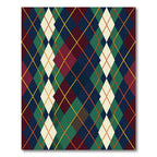 Classic Multicolor Argyle Geometric Grid Rug