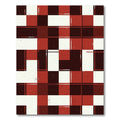 Modern Crimson Black Grid Geometric Rug