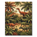 Jurassic Jungle Tropical Dinosaur Landscape Rug