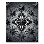 Monochrome Geometric Celestial Star Grid Rug