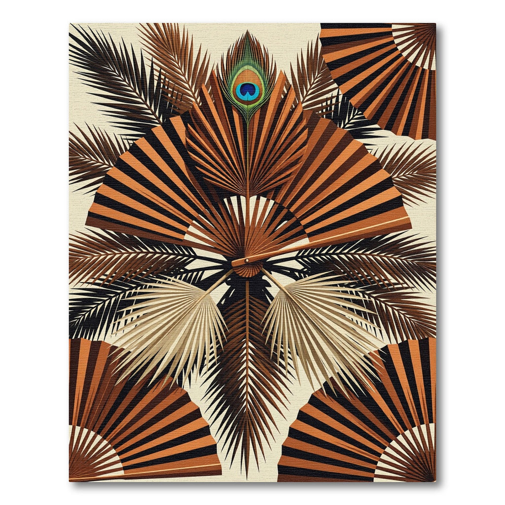 Exotic Peacock Feather Fan Composition Rug