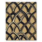 Gold and Black Art Deco Arch Rug