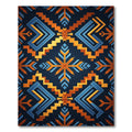 Blue Orange Geometric Arrows Rug