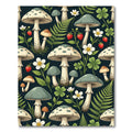 Whimsical Toadstool Mushroom Forest Meadow Rug