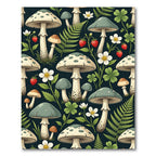 Whimsical Toadstool Mushroom Forest Meadow Rug