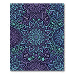 Deep Violet Teal Intricate Mandala Rug