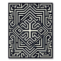 Monochromatic Geometric Maze Composition Rug
