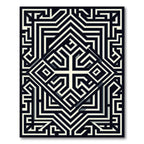 Monochromatic Geometric Maze Composition Rug